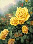 unknow artist Yellow Roses in Garden Norge oil painting art